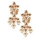 Floral Mirror Petal Jhumka Earrings with Pearl Drops Pair